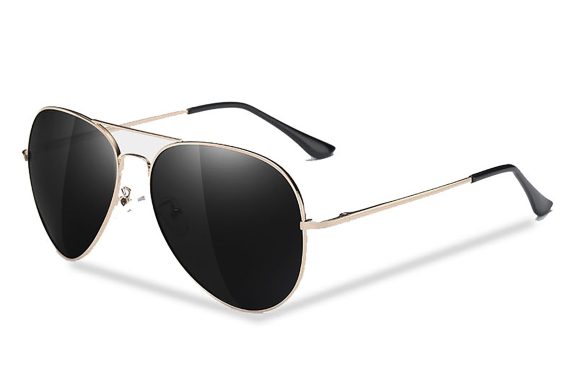 SENSOLATINO SERIES JEDDAH GOLD FRAME WITH BLACK POLARIZED LENSES