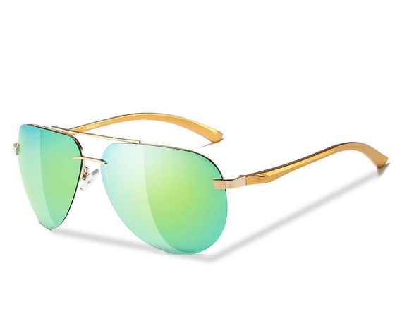 SENSOLATINO SERIES MEDINA GOLD FRAME WITH ICE GREEN POLARIZED LENSES