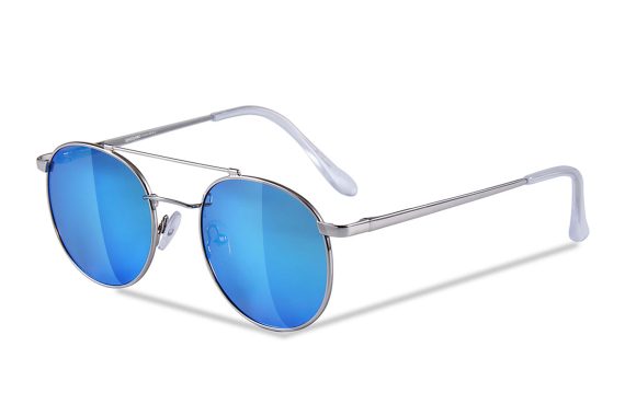 SENSOLATINO SERIES PARO SILVER FRAME WITH ICE BLUE POLARIZED MIRRORED LENSES