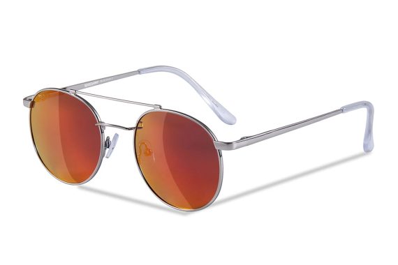 SENSOLATINO SERIES PARO SILVER FRAME WITH GOLD RED POLARIZED MIRRORED LENSES