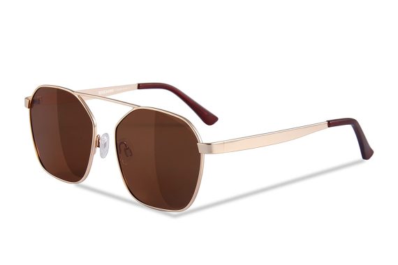 SENSOLATINO SERIES SANTORINI MATTE GOLD FRAME WITH BROWN SMOKE POLARIZED LENSES