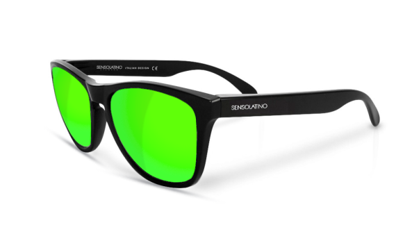 ITALIA MOD.ROME WITH GREEN POLARIZED LENSES POLISHED FRAME