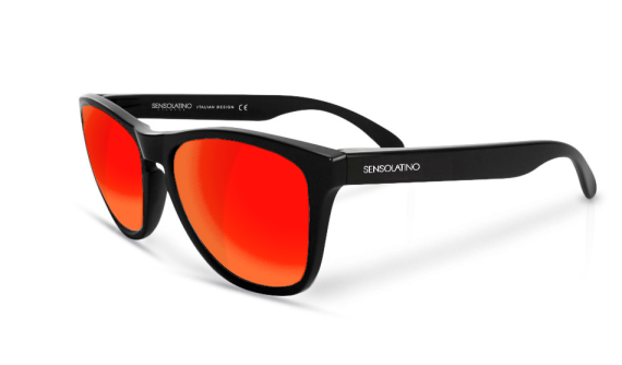 ITALIA MOD.ROME WITH RED POLARIZED LENSES POLISHED FRAME